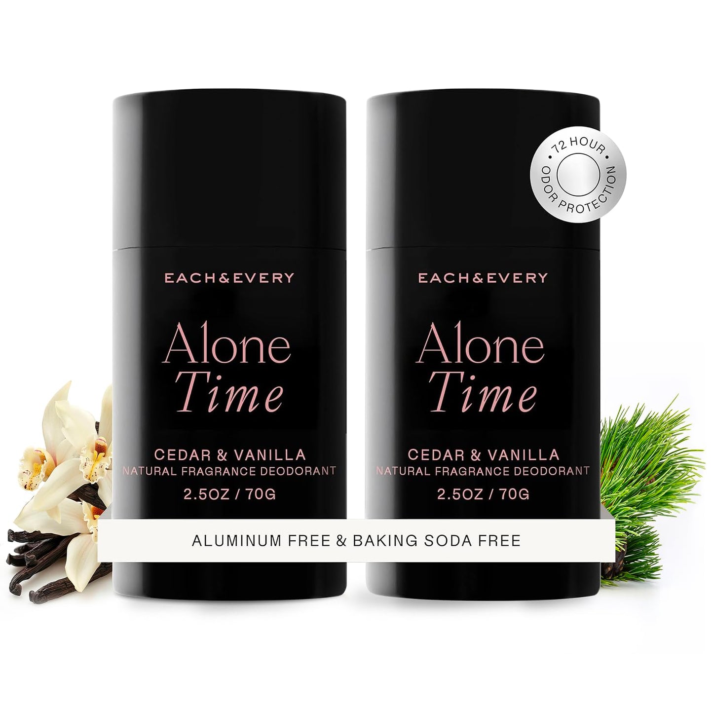 Each & Every Aluminum Free Deodorant for Women & Men - All Natural Deodorant for Sensitive Skin, EWG Verified - Clean, Baking Soda-Free, Plant-Based Fragrance, Lavender & Lemon, 2.5oz