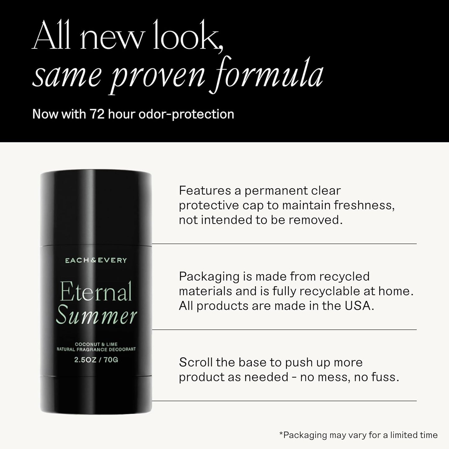 Each & Every Aluminum Free Deodorant for Men & Women, Coconut & Lime - All Natural Deodorant for Sensitive Skin, EWG Verified - Clean, Baking Soda-Free, Plant-Based Fragrance - 2.5oz, 2 Pack